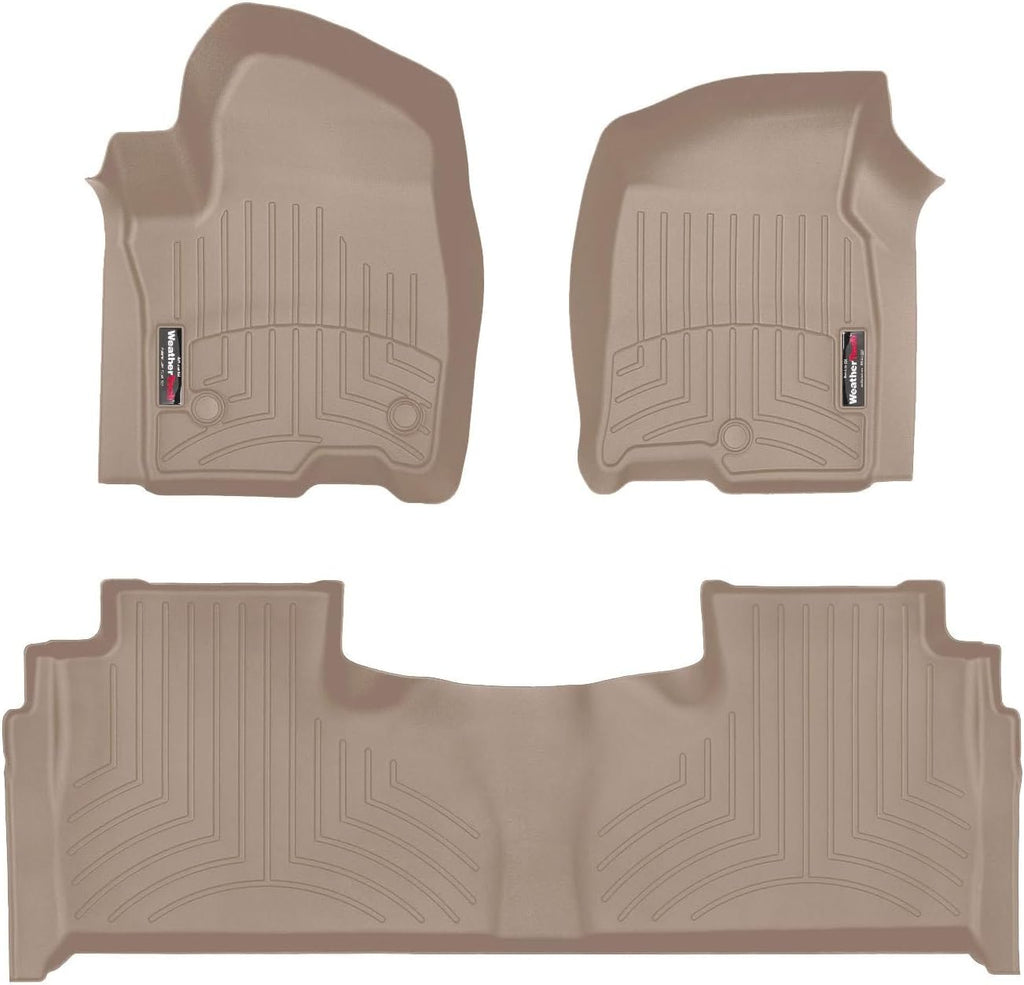 WeatherTech Custom Fit FloorLiners for Chevrolet Suburban, Escalade ESV, Tahoe - 1st & 2nd Row (451632-1-2), Tan