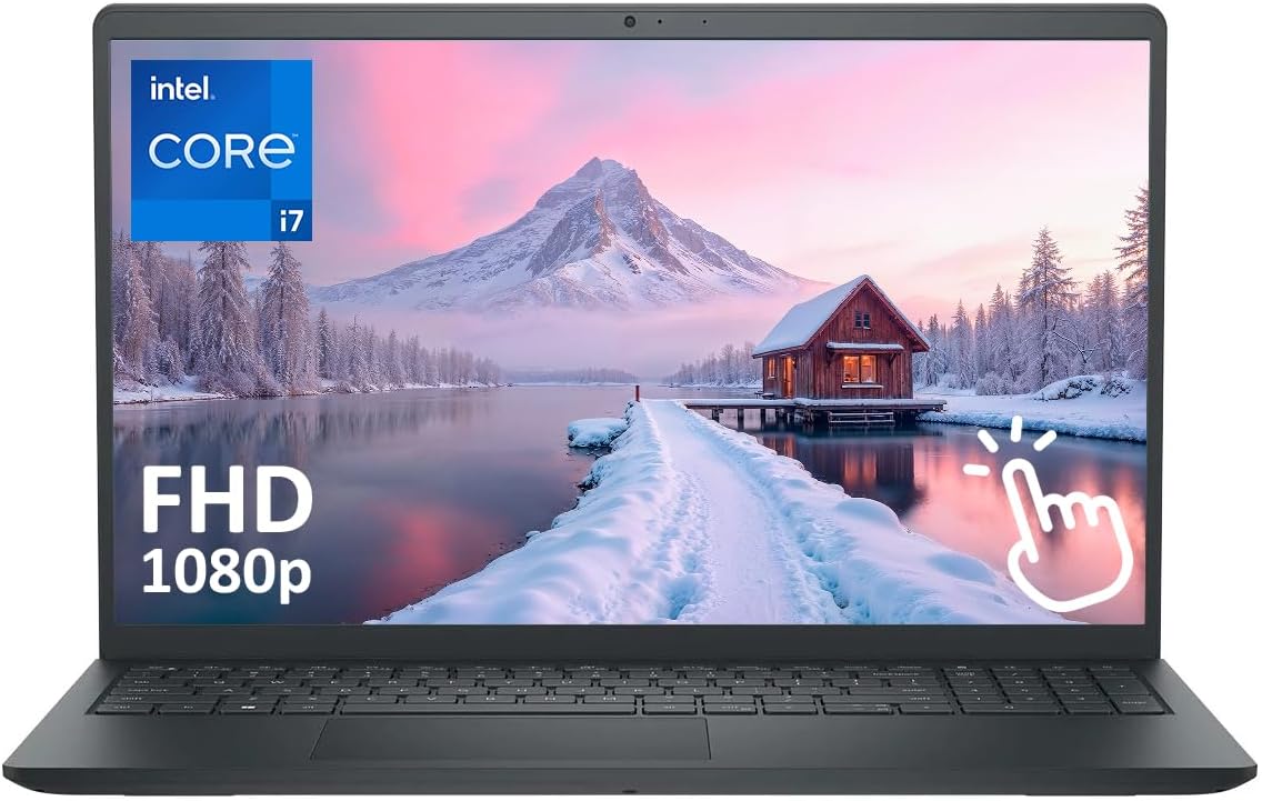 Dell Touchscreen 15.6' Business Laptop Computer, 16GB RAM 1.5TB Storage (1TB SSD+512GB Docking Station Set), Intel Core i7-1355U Processor, FHD Display, Windows 11, SageNova Earphones, Black