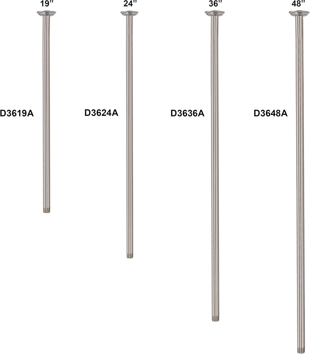 Westbrass D3619A-25-62 1/2' IPS x 19' Round Ceiling Mount Shower Arm with Flange, Matte Black (25-Pack)