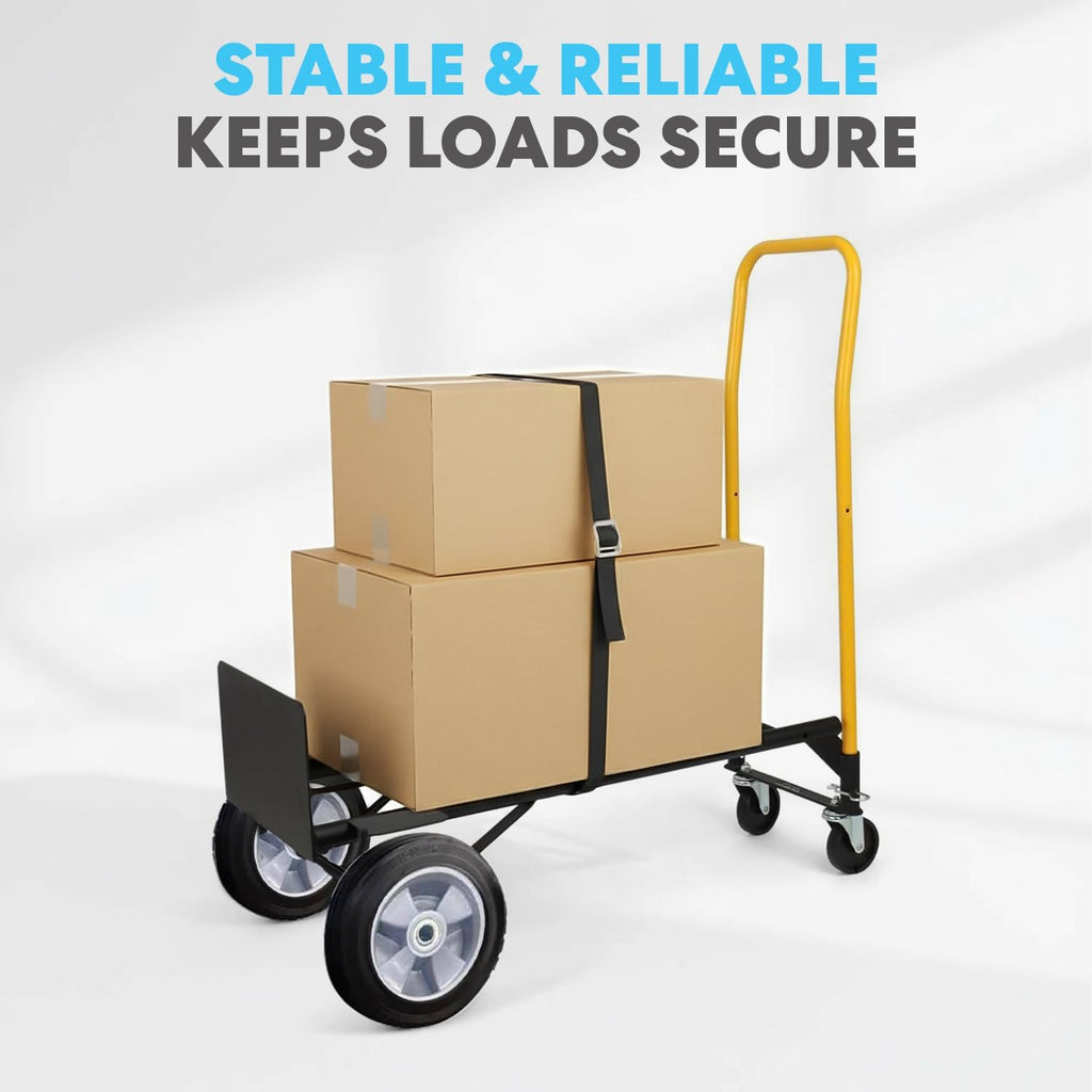 Simpli-Magic 2 in 1 Convertible Hand Truck and Dolly, 800LBS – Heavy-Duty Moving Dolly Cart with 10' Flat Free Rubber Wheels & Handle