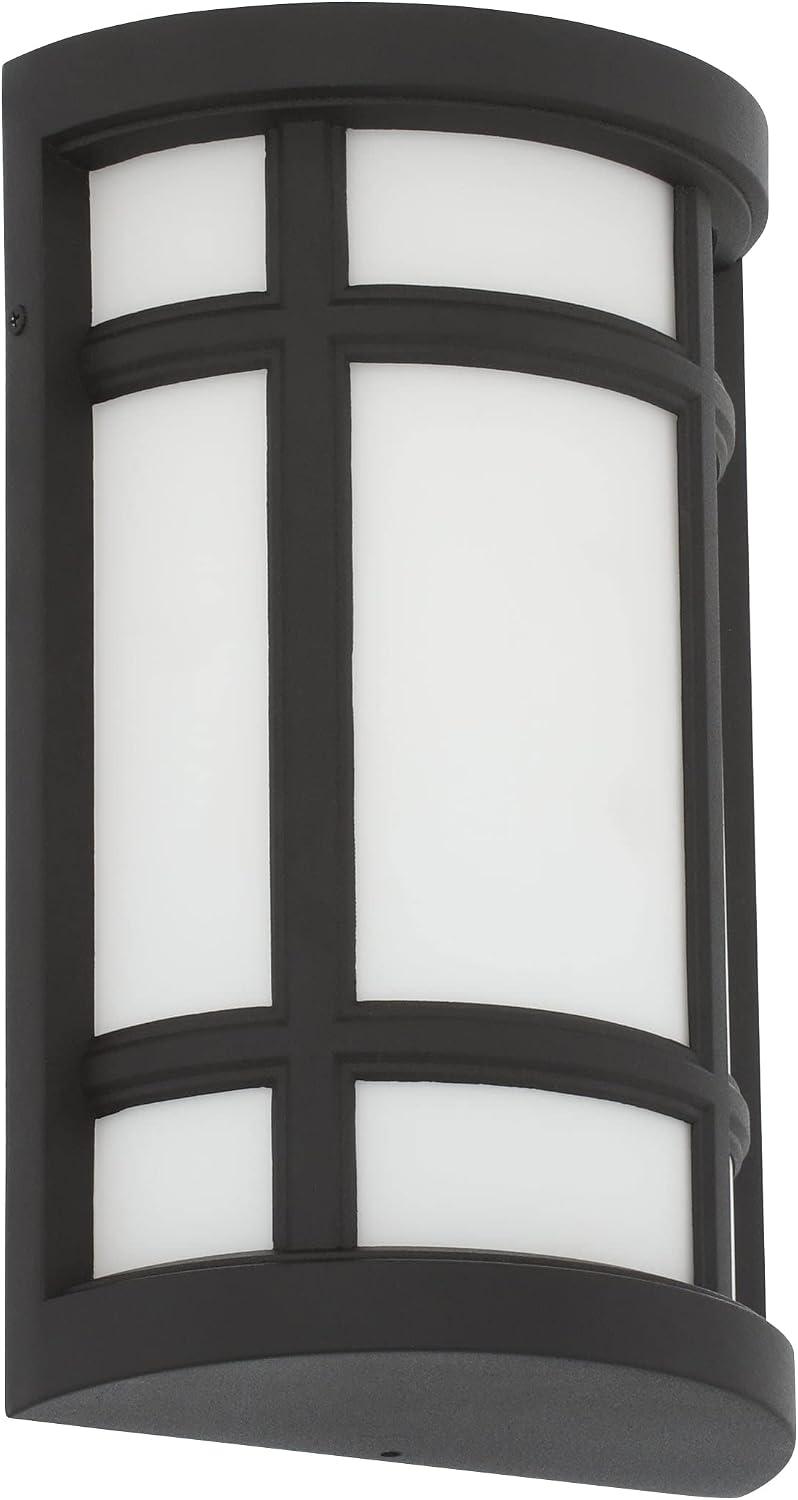 DESIGNERS FOUNTAIN Logan Square 2-Light Outdoor Wall Sconce, 8 Inch Lighting Fixture for Patio, Porch and Front Door, Black, 34121-BK