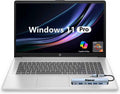 HP 2025 17 Laptop, 17.3' FHD Display, AMD Ryzen 5 Processor (Beats i7-1165G7), 32GB RAM, 1TB SSD, HDMI, Webcam, Wi-Fi 6, Windows 11 Pro, Silver with Docking Station