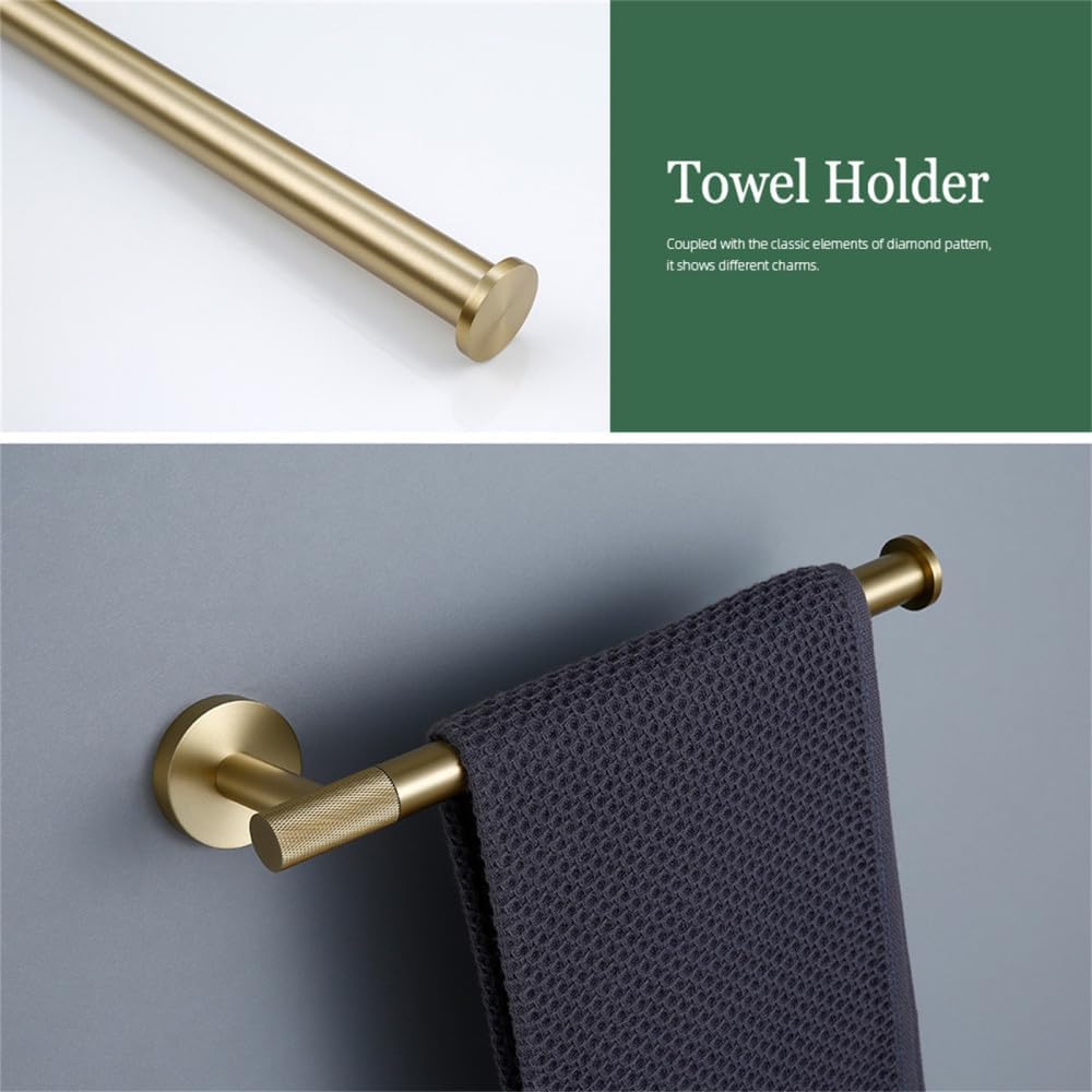 Towel Rack Bathroom Accessories Towel Holder Bathrobe Hook Brass Knurled Screw Bathroom Hardware Set Shelf for Towels Paper Towels Towel Holder 60 Pieces (Kit60)