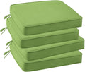Outdoor Sunbrella Square Corner Seat Cushion, 18.5'x16'x3', Set of 4, Non Slip Seat Cushion Pads with Removable Cover for Patio Furniture, Garden Yard Lawn, Canvas Ginkgo