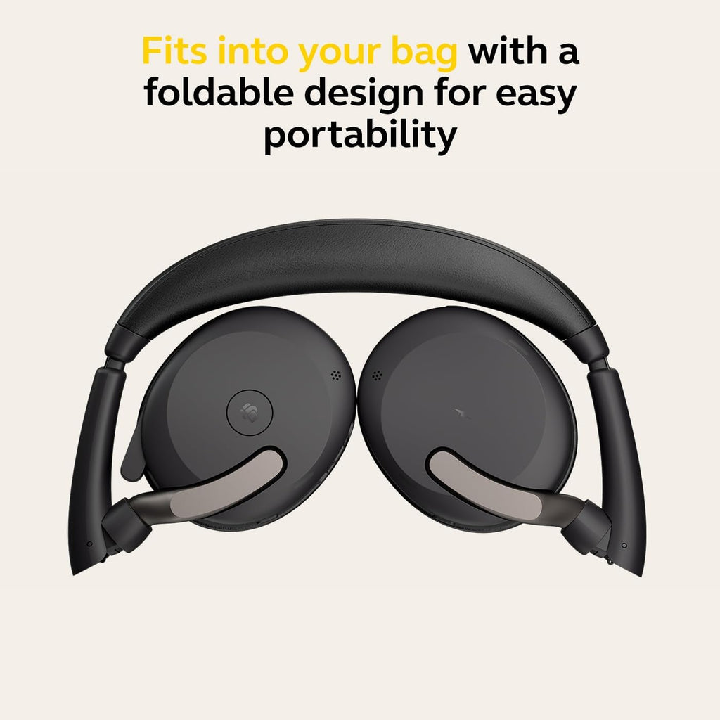 Jabra Evolve2 65 Flex Wireless Stereo Headset - Bluetooth, Noise-Cancelling ClearVoice Technology & Hybrid ANC - Certified for Microsoft Teams - Black (Renewed)