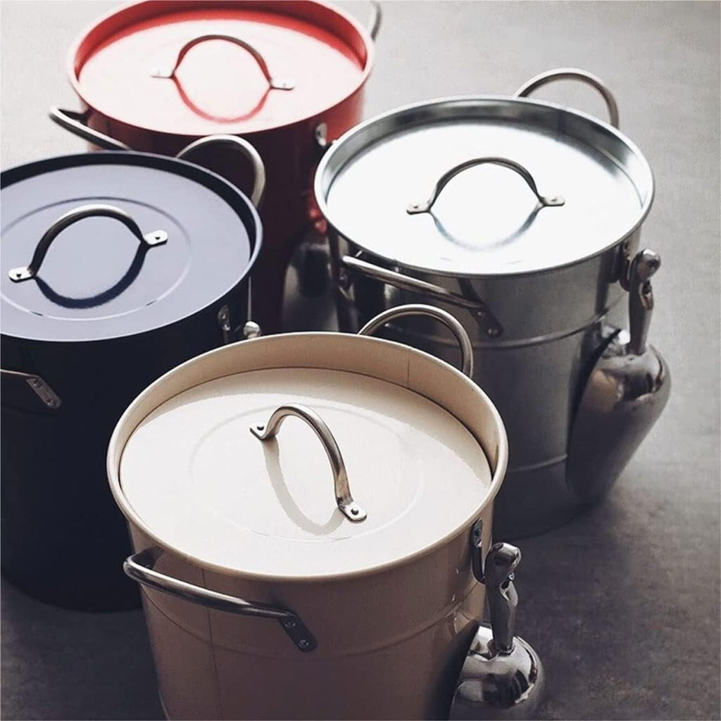 Ice Buckets for Parties Double Ice Bucket with Lid Wrought Iron Champagne Bucket Household with Handle Champagne Bucket Bar Accessories(Red)