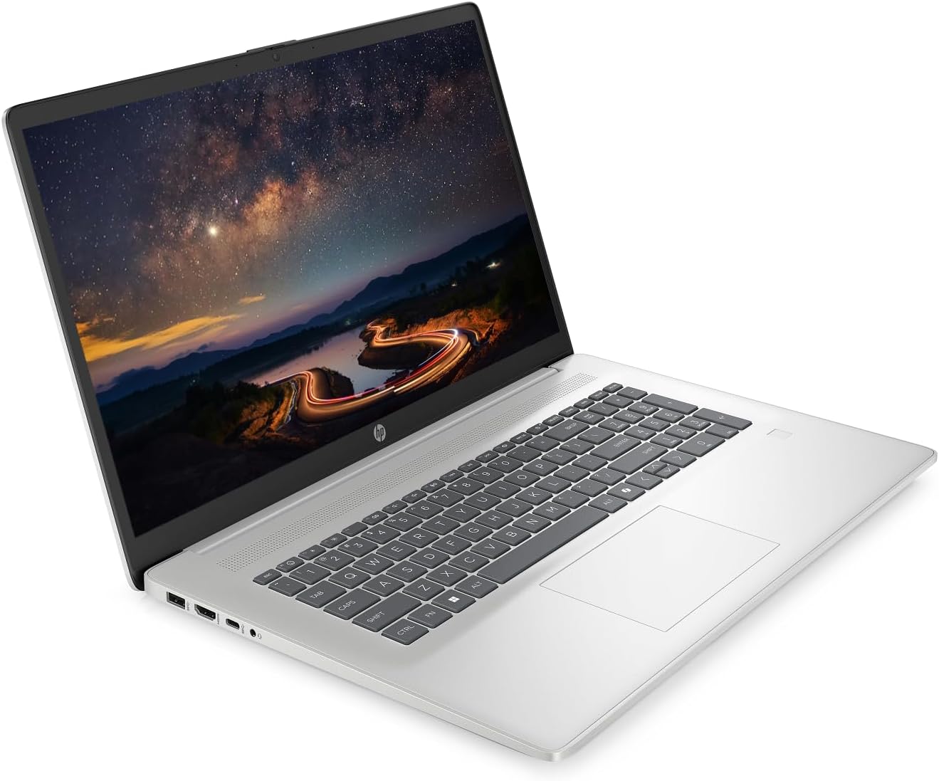 HP 17.3' Touchscreen Laptop, Intel Core Ultra 7 255U (12-Core, Up to 5.2Ghz), 40GB DDR5 RAM 2.5TB Storage (2TB SSD+512GB SageNova Docking Station), Backlit KB, Fingerprint Reader, Windows 11, Silver