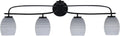Toltec Lighting Cavella 4-Light Bath Bar – Modern Bathroom Vanity Light – Dimmable, LED-Compatible Wall Fixture – Matte Black Finish, 5' Gray Matrix Glass