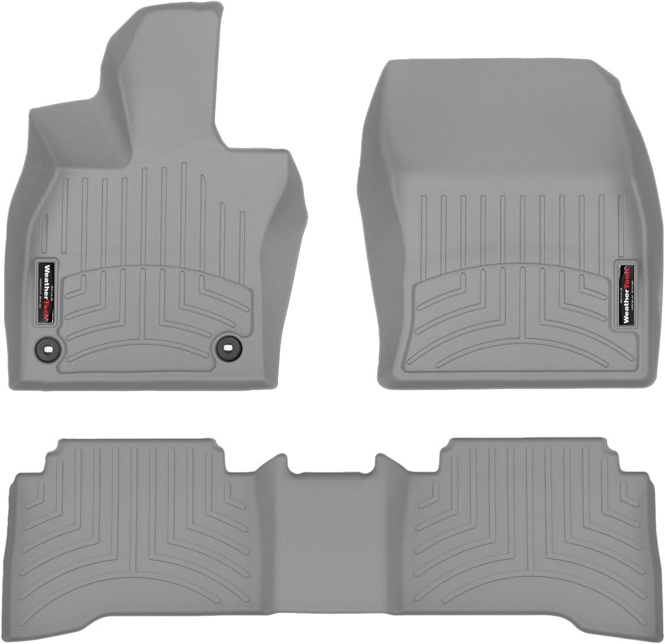 WeatherTech Custom Fit FloorLiners for Toyota Prius - 1st & 2nd Row (461810-1-2), Grey