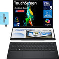 ASUS Zenbook Duo AI Powered 2-in-1 Laptop 14.0' Touchscreen OLED WUXGA Display (Intel Ultra 9-285H, 32GB LPDDR5X, 2TB PCIe SSD, Backlit KB, 2 Thunderbolt 4, WiFi 7, Win 11 Pro) w/DKZ USB Port Expander