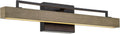 Kira Home Felix 25' Modern Farmhouse Integrated LED Bathroom Vanity Light, 24W 3000K Warm White Light, Hand-Painted Wood Grain Metal Linear Sconce, Smoked Birch and Black Finish