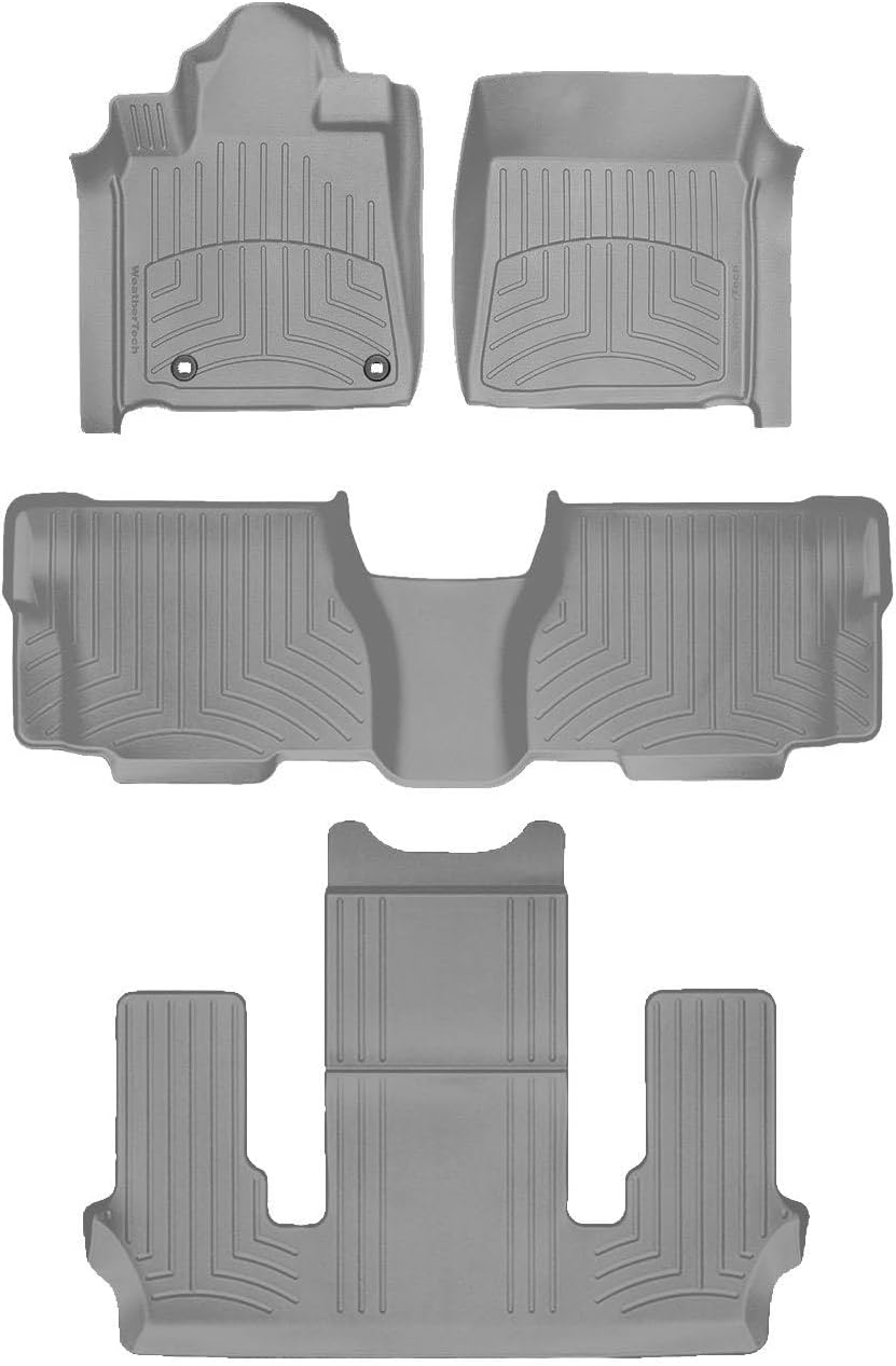 WeatherTech FloorLiner HP Custom Fit Floor Mats for Toyota Sequoia Full Set (464081-46093-4-5IM), Grey