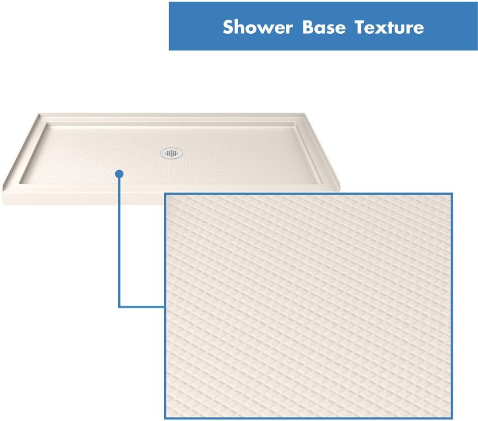 DreamLine SlimLine 30 in. D x 60 in. W x 2 3/4 in. H Center Drain Single Threshold Shower Base in Biscuit, DLT-1130600-22
