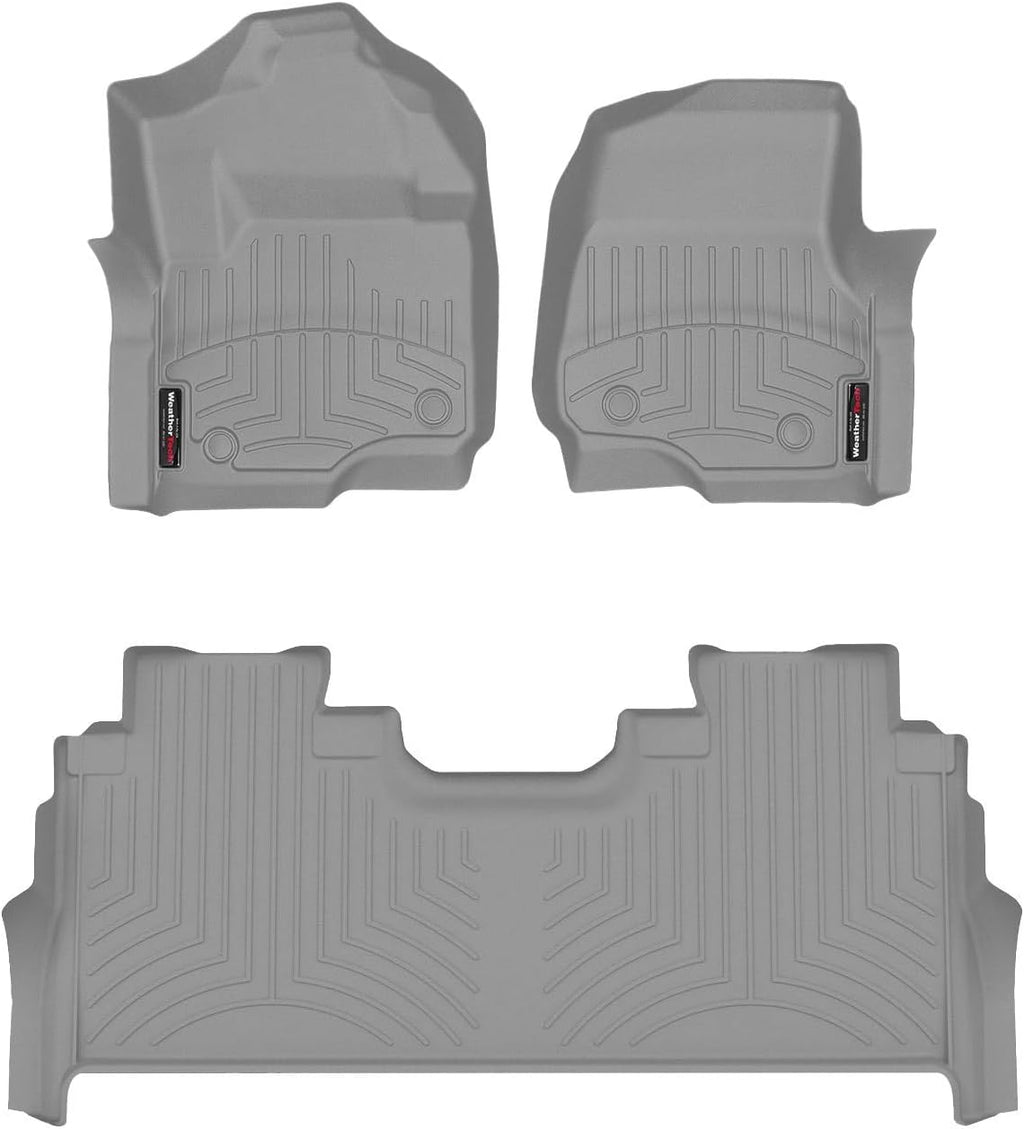 WeatherTech Custom Fit FloorLiners for Ford Super Duty, Super Duty, Super Duty - 1st & 2nd Row (461012-1-6), Grey