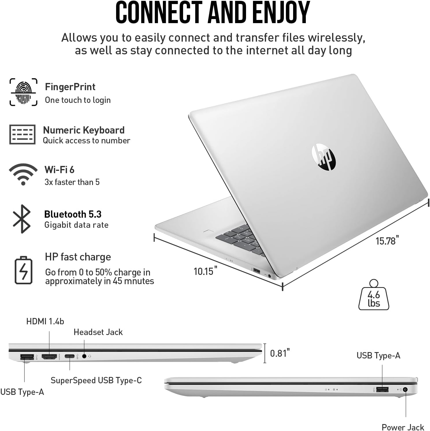 HP 17 Inch Laptop Touchscreen Computer, 17.3' HD+ Touch Screen Business Laptop PC, Intel Core i7,Windows 11 Pro|Backlit 10-Key|Fingerprint|32GB RAM 1TB SSD