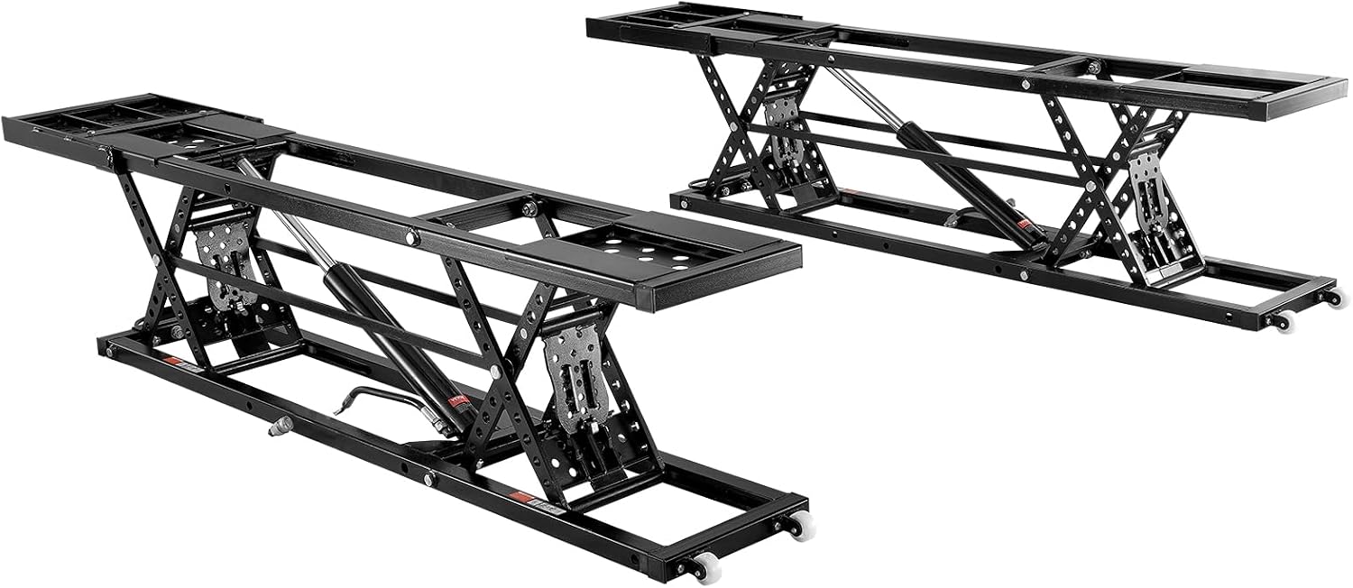 VEVOR Portable Car Lift - 7,000 LBS Capacity, 26.8' Max. Height, Heavy-Duty Carbon Steel Truck Lift with 120V Power Unit | 26.8' Max Height, Extended-Length Plates, Heavy-Duty Carbon Steel, 120V Power Unit, For Home Garage Shop