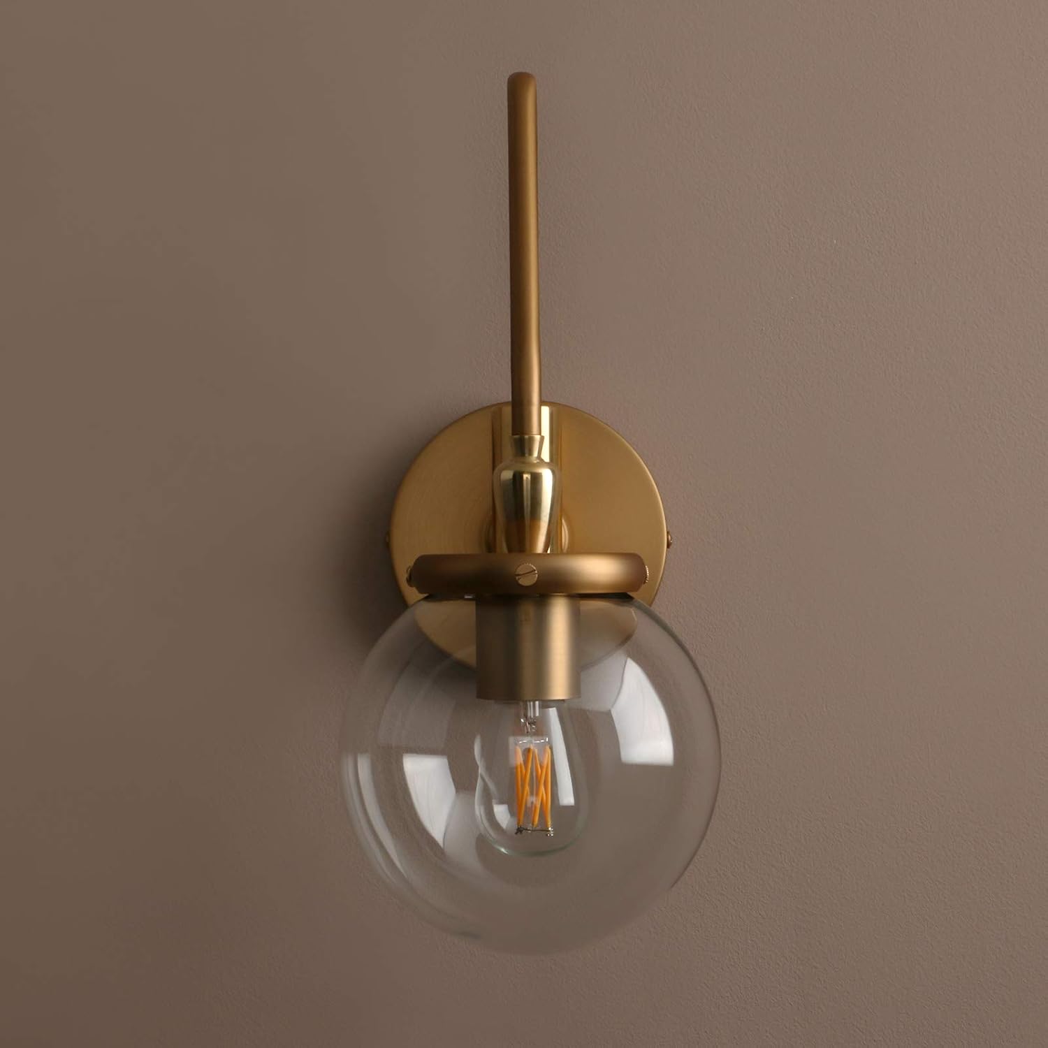Pathson Industrial Swing Arm Wall Sconce Lighting, Adjustable Globe Wall Vanity Light for Bathroom, Hardwired Wall Lamp Fixture for Bedside Living Room Study Room (Antique)