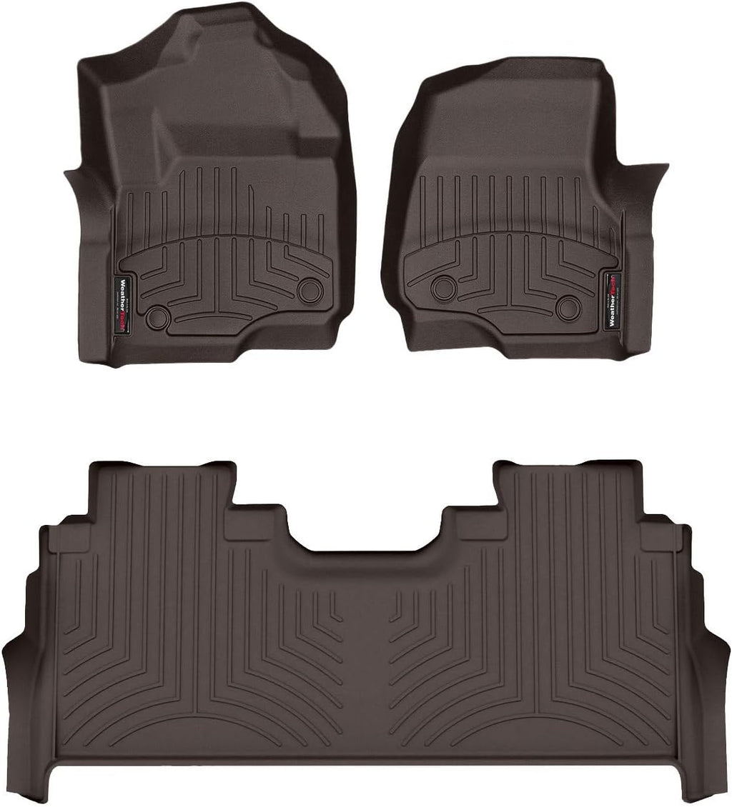 WeatherTech Custom Fit FloorLiners for Ford Super Duty, Super Duty, Super Duty - 1st & 2nd Row (471012-1-6), Cocoa