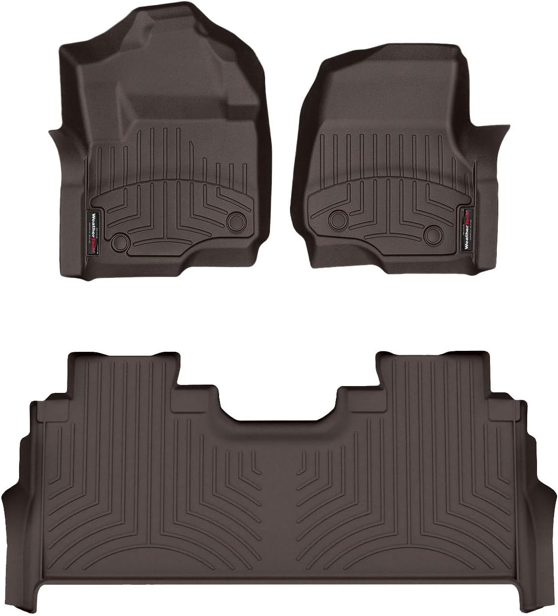 WeatherTech Custom Fit FloorLiners for Ford Super Duty, Super Duty, Super Duty - 1st & 2nd Row (471012-1-6), Cocoa