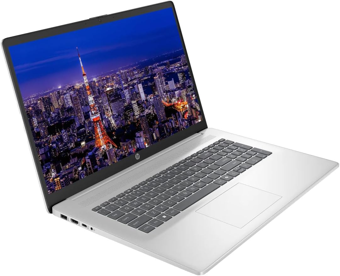 HP 17.3' Touchscreen Business Laptop Computer, 12-Core Intel Core Ultra 7 255U (Up to 5.2 Ghz), 32GB DDR5 RAM 1TB SSD, Windows 11, Backlit Keyboard, SageNova Earphones, Docking Station, Silver