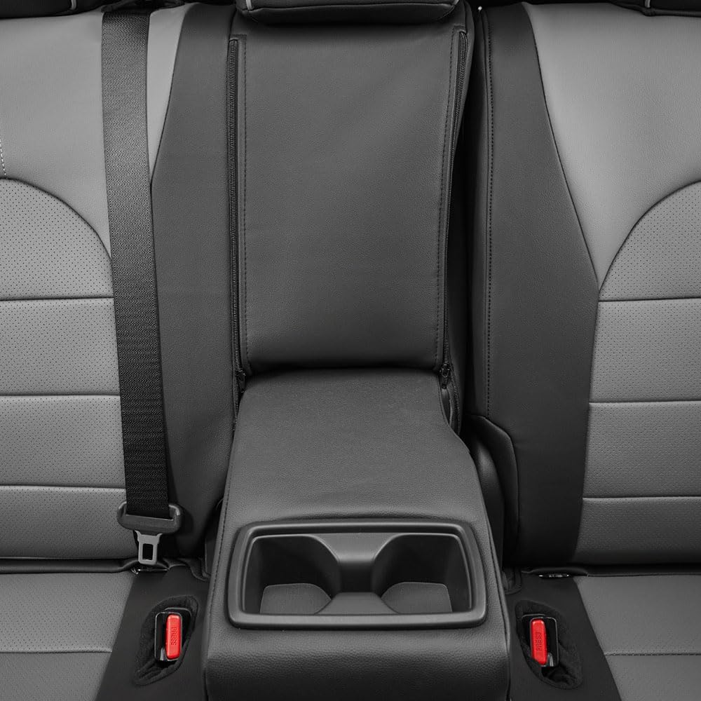 EKR Highlander Seat Covers for Toyota Highlander 2014-2019,(2nd Row 40/60 Split),Car Seat Protectors for Trucks,Waterproof Leather Car Seat Cover Full Set-Faux Leather(Gray)