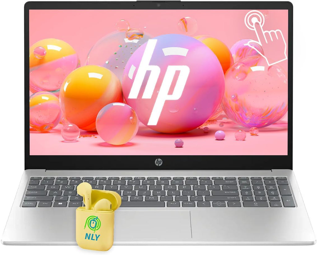 HP Touch Screen Laptop, 15.6' LED Touchscreen Business Student Laptop Computer, Windows 11 Laptop 64GB RAM 2TB SSD, Intel Core i3-1315U Processor, AI Copilot Ready, NLY Earphones, Natural Silver