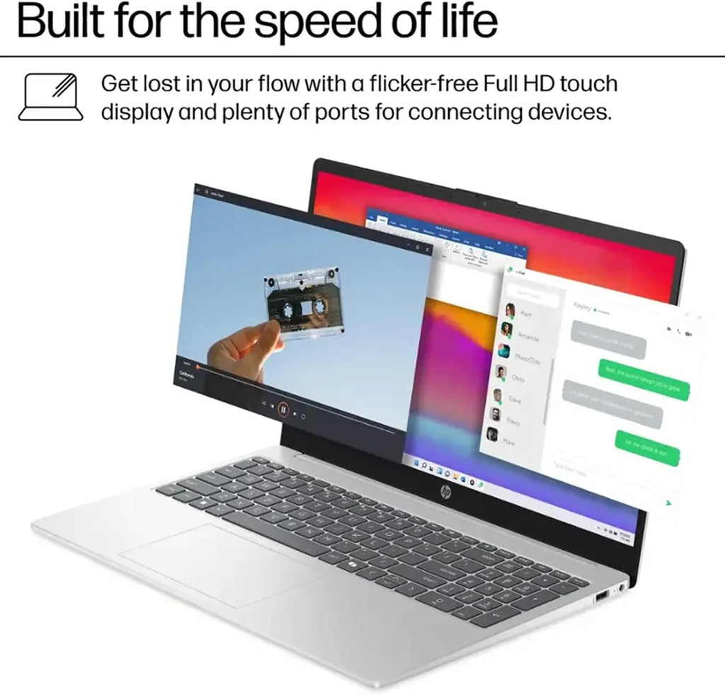 HP 15.6in Touchscreen Laptop Computer - 15.6' FHD Display, Intel i7 1355U(10-core), Intel Iris Xe Graphics, Windows 11 Pro, Wi-Fi6, Bluetooth, Accessoires (16GB RAM + 1TB SSD)