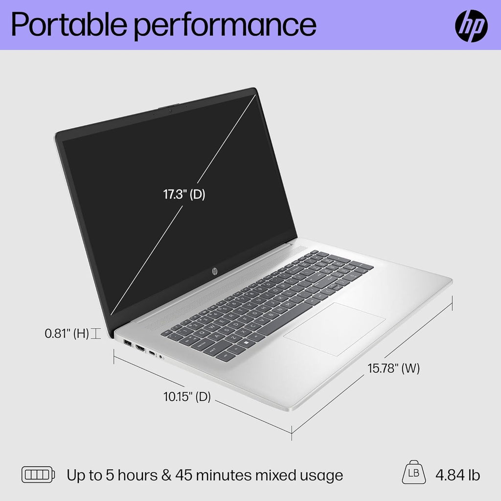 HP 17.3 Inch Touchscreen Laptop Computer for Business & Student | Intel 6-Core 12th Gen i3-1215U (Up to 4.4GHz) | 64GB RAM, 1TB SSD | Intel UHD Graphics | HD+ Display | HDMI, USB-C | Windows 11