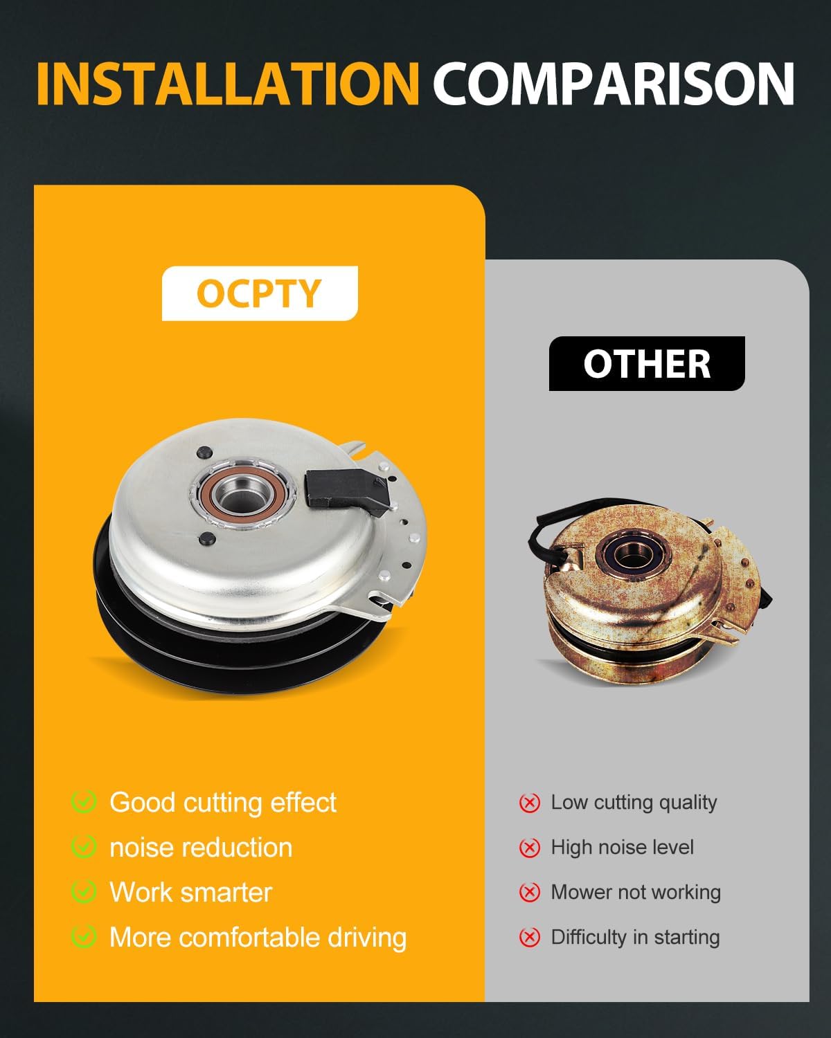 OCPTY Lawn Mower Clutch 5218-280,5218-281 Replacement for 116-3553,116-4395 for EXMARK,116-3553 for TORO,5218-280,5218-281 for WARNER,X0271,X0271-K,X0564 for XTREME Electric PTO Clutch