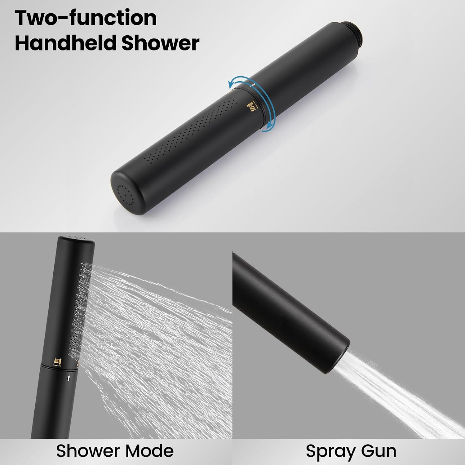 Airuida Shower Faucet Set, Bathtub Faucet Set with 8 Inch Rain Shower Head and Valve,2 Functions Tub Shower Faucet Set for Bathroom-Matte Black