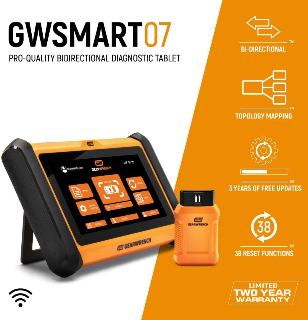 GEARWRENCH 7' Wireless Bi-Directional Diagnostic Scanner Tablet, Includes 4 Years of Software Updates | GWSMART07