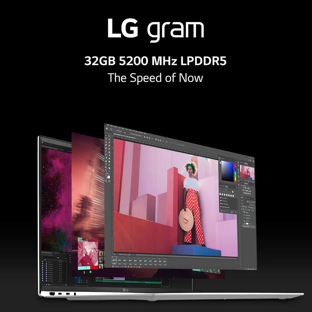 LG gram (2022) 17Z90Q Ultra Lightweight Laptop, 17' (2560 x 1600) IPS Display, Intel Evo 12th Gen i7 1260P Processor, 32GB LPDDR5, 2TB NVMe SSD, FHD Webcam, WiFi 6E, Thunderbolt 4, Windows 11, Gray