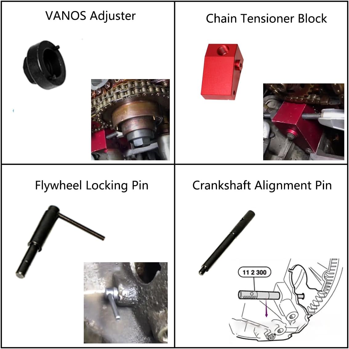 DPTOOL Engine Camshaft Locking Tool Crankshaft Alignment Vanos Timing Tool Kit Compatible with BMW M60 M62 M62 TU Engine Replacement for Land Rover 2003-2005 Replace 112441 112442 112445 116452