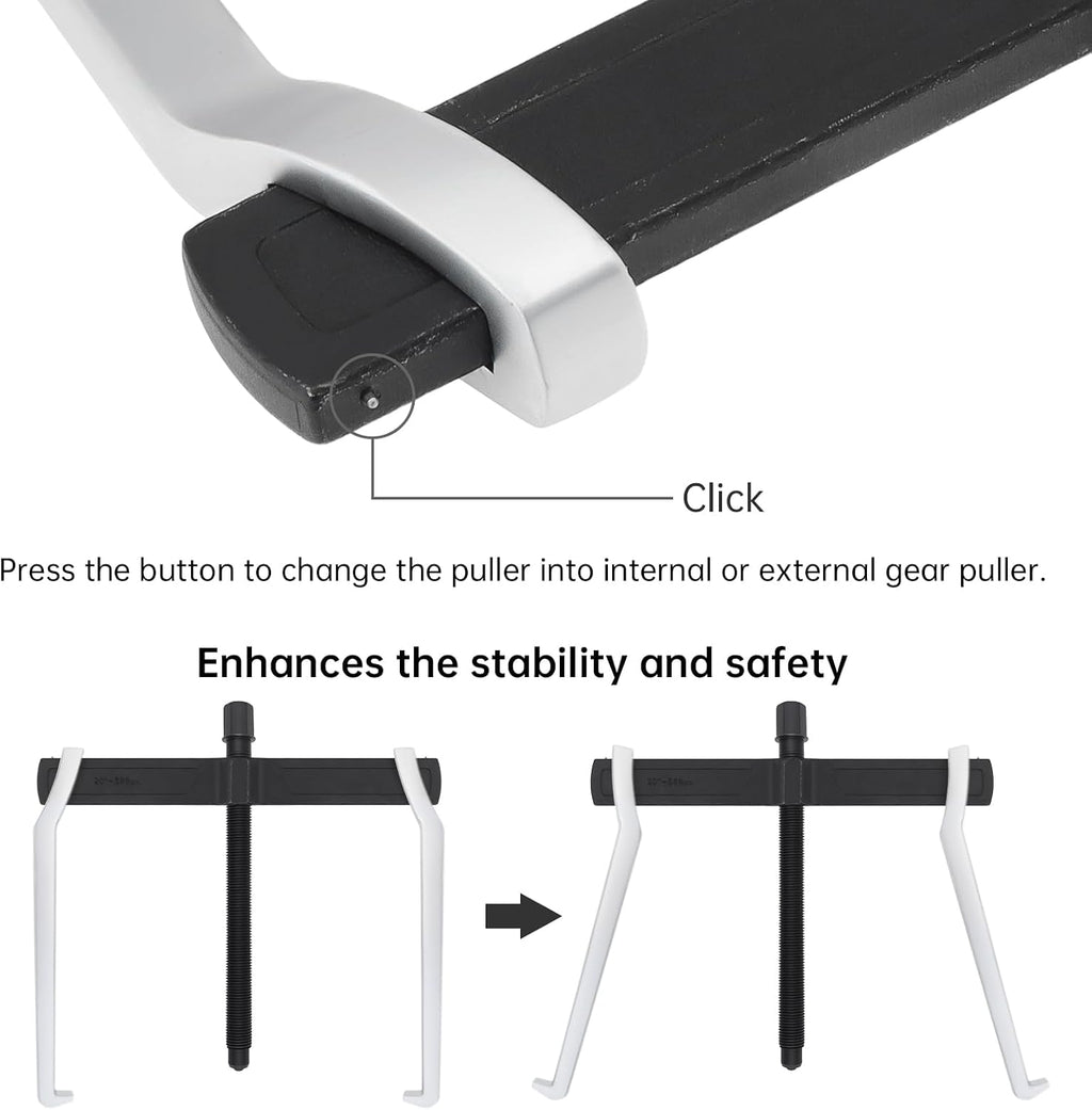 ChgImposs 20 Inch 2-Jaw Gear Puller, Heavy Duty CR-V Adjustable Reversible Bearing Puller Tool for External & Internal Removal of Pulleys, Flywheels, Bearings, Gears, Brake Drums