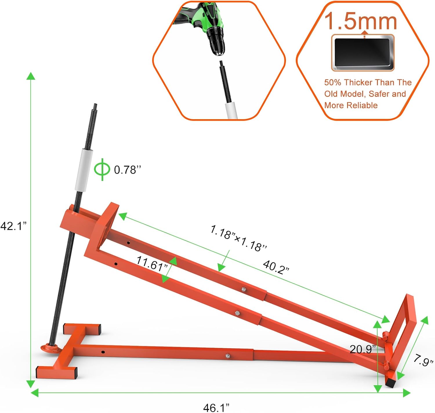 1400LB Lawn Tractor Lift Jack & Riding Mower Lift with Rotating Sleeve & Manual and Power Tool Handle, 3-Min Quick Setup, Anti-Slip Base, Heavy-Duty Universal Design for Lawn Mowers (Alloy Steel)