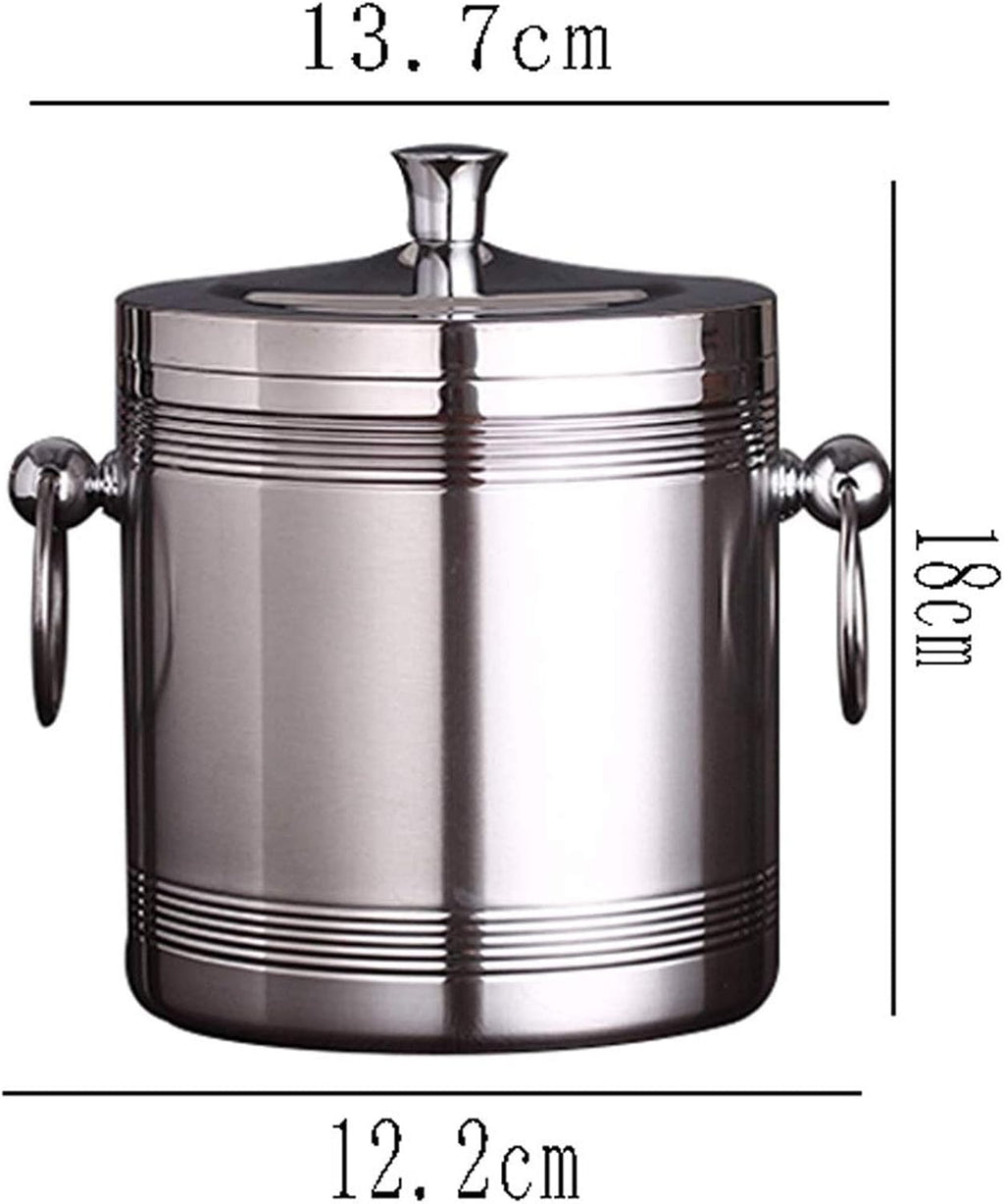 ice bucket, Candy Ice Bucket - Double Walled Stainless Steel Ice Bucket with Ice Tongs, Scoop, Lid, and Exclusive Handmade Nylon