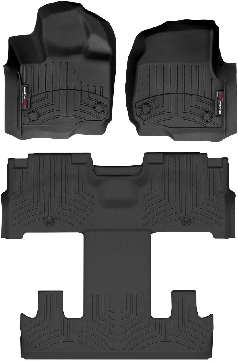 WeatherTech Custom Fit FloorLiners for Ford Expedition Max - Full Set (441665-1-5), Black