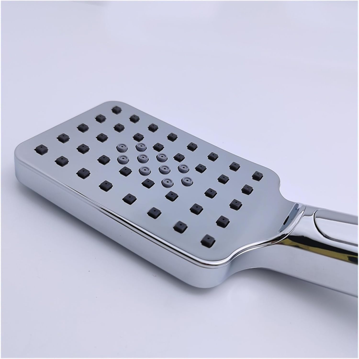 ABS Hand Shower Set Bathroom Fixtures Brass Material Square Holder Chrome/Black/Gold/Grey 1.5m Hose 3 Functions Shower Spare(BG Set)
