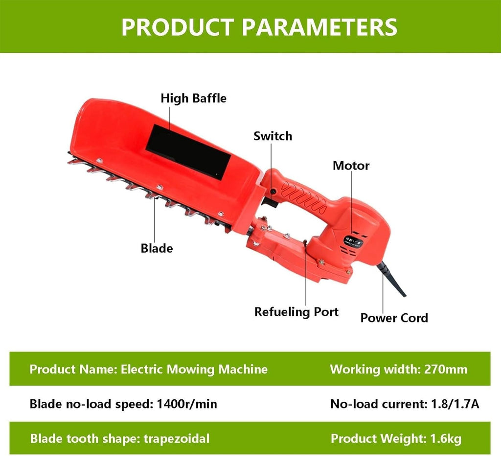 Electric Reciprocating Saw 270mm Tea Picker, Electric Lawn Mower Hedge Trimmer with Rechargeable Power Supply, Professional Cutting Tool for Gardeners or Farmers, Effort-Saving 1.8/1.7A
