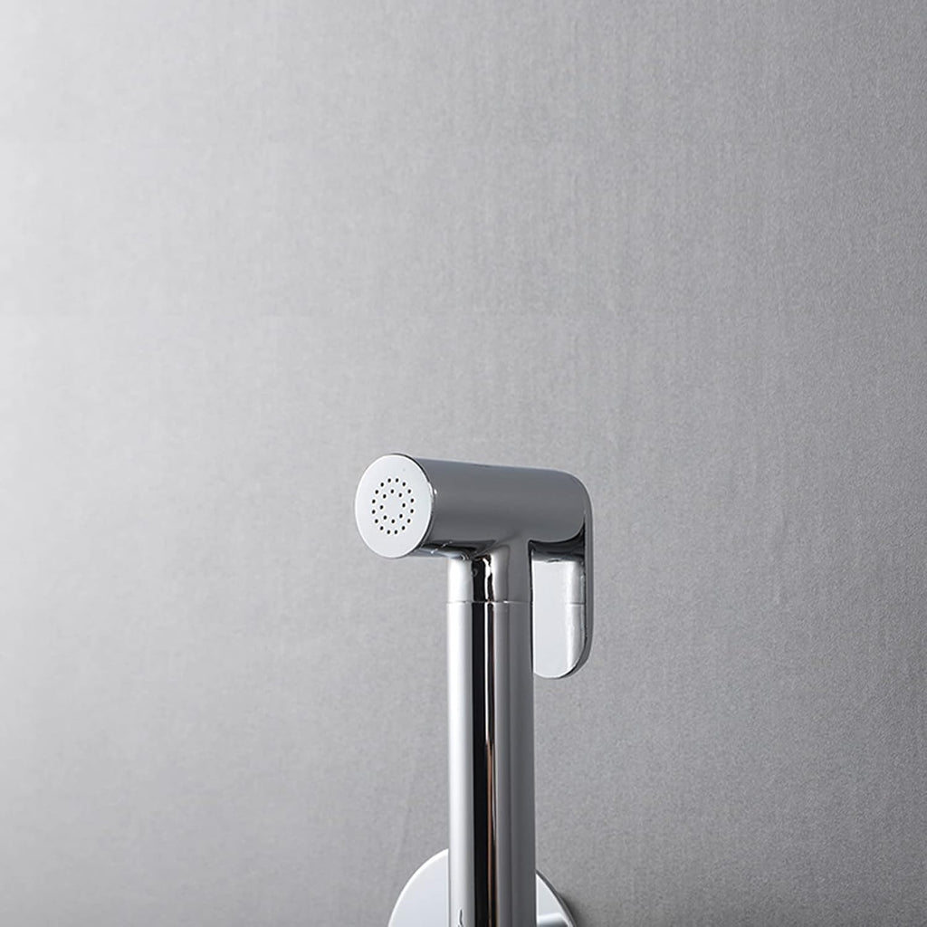 Handheld Bidet Sprayer for Toilet, Brass Bathroom Concealed Bidet Sprayer, Bidet Sprayer Set, Portable Bidet for Toilet, Wall-Mounted Mixer Hot and Cold Water for Bathroo-Chrome