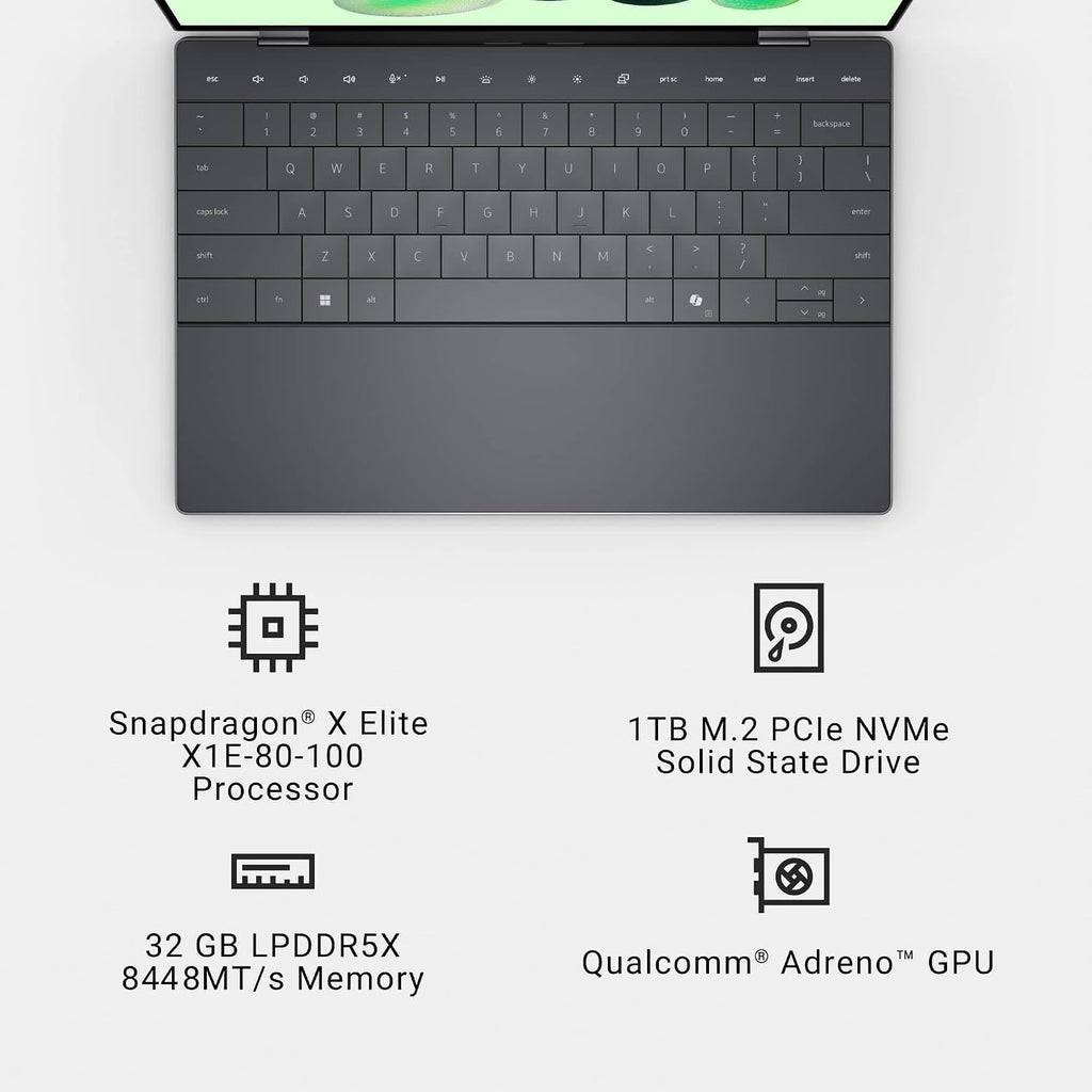 Dell XPS 13 9345 Laptop, Copilot+ AI PC (13.4' FHD+ 120Hz, Qualcomm 12-Core Snapdragon X Elite, 32GB RAM RAM, 1TB SSD) Thin & Light, 27-Hr Battery Life, IR Webcam, Wi-Fi 7, Win 11 Pro (Renewed)
