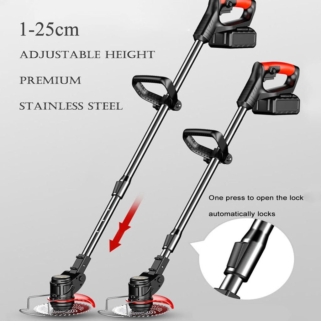 Handheld Electric Lawn Mower Portable Lawn Mowing Tool for Agriculture Household Cordless Weeder Garden Mowing Tool Lawn Brusher,24V/4.0Ah