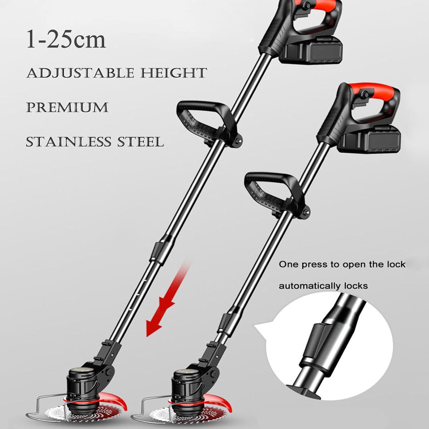 Handheld Electric Lawn Mower Portable Lawn Mowing Tool for Agriculture Household Cordless Weeder Garden Mowing Tool Lawn Brusher,24V/4.0Ah
