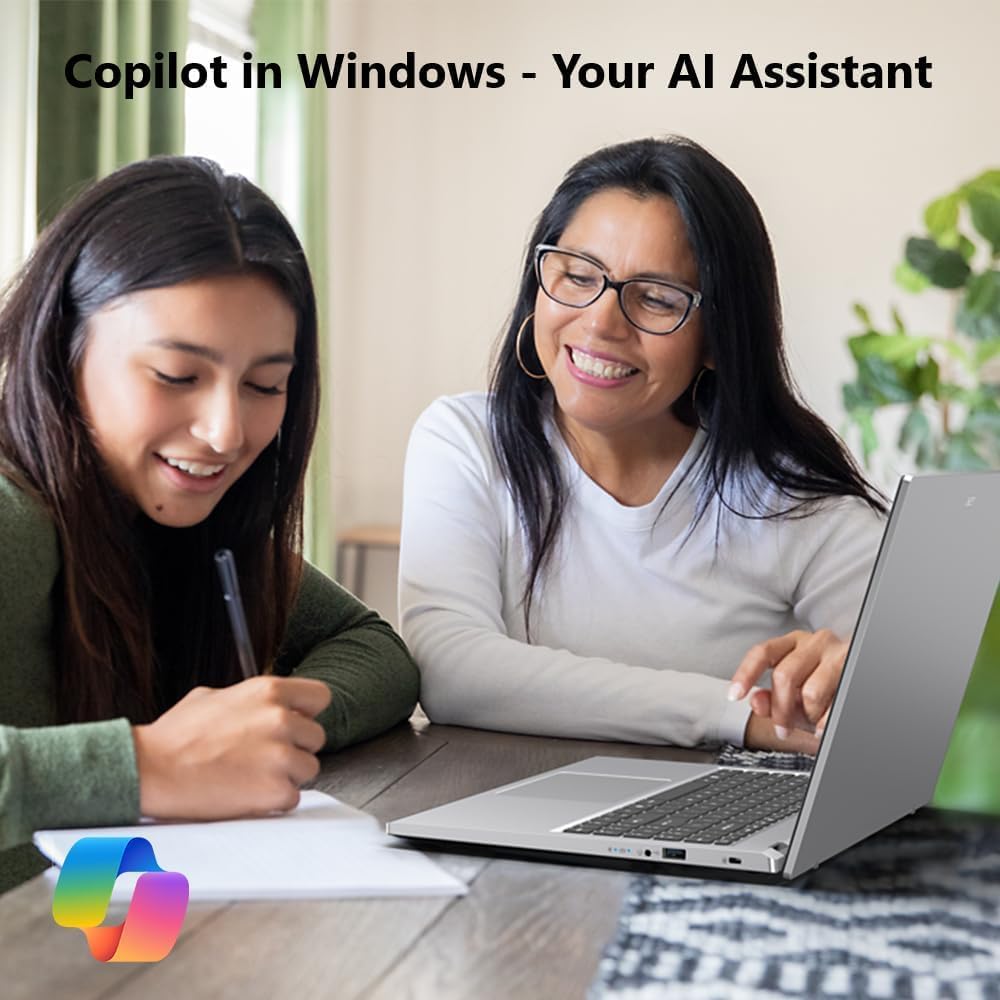Acer Aspire Slim Laptop | 15.6'' Full HD Display | Powerful 8-Core Intel Core 3 N355 | 8GB RAM | 128GB SSD | Copilot AI Ready | Microsoft Office on the Web | HDMI | Wi-Fi 6 | Windows 11 | No Mouse |