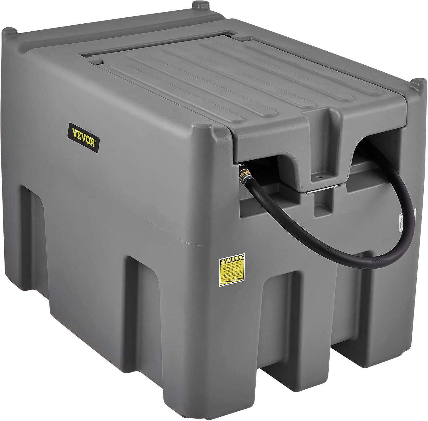 VEVOR Portable Diesel Tank, 116 Gallon Capacity & 10 GPM Flow Rate, Diesel Fuel with 12V Electric Transfer Pump and 13.1ft Rubber Hose, PE Transfer Tank for Easy Fuel Transportation, Gray