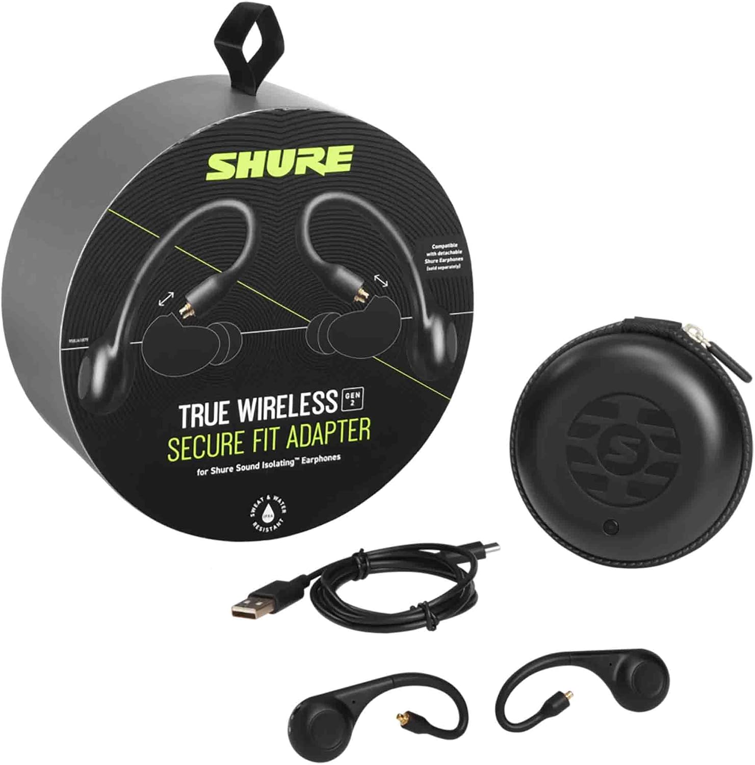 Shure True Wireless Adapter Gen 2 for Sound Isolating Earphones, Secure Over-Ear Fit, Bluetooth 5, 32-Hour Battery with Charging Case (RMCE-TW2)