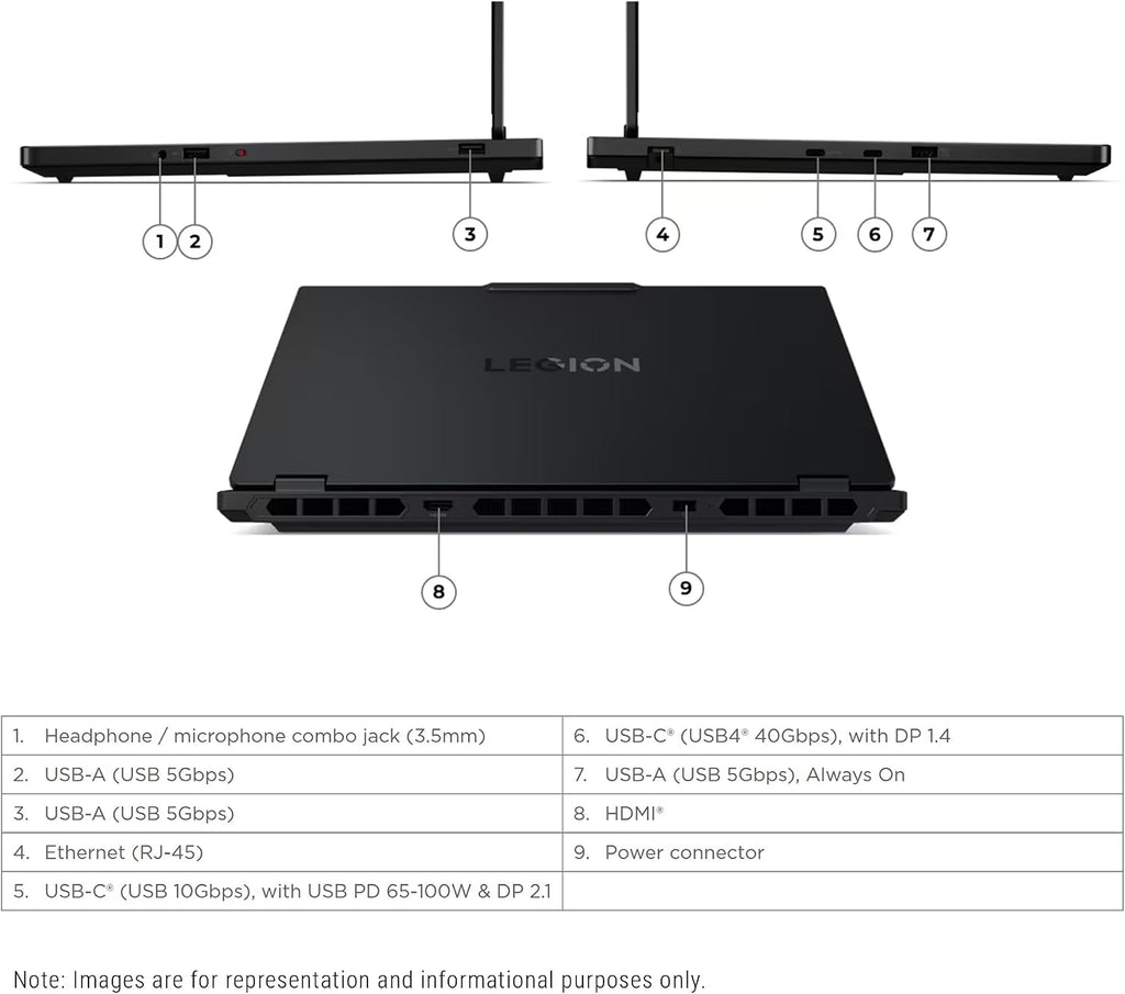 Lenovo Legion 5i Gen 10 Gaming Laptop, Intel Ultra 7-255HX, 32 GB DDR5 RAM, 1 TB PCIe SSD, 15.1' WQXGA (2560x1600) Display, Nvidia G-Force RTX 5070, 24-Zone RGB Keyboard, W11 Home, Eclipse Black