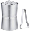 BTZHY Ice Bucket,Wine Glass Galvanized Metal and Scoop Steel Construction Insert Lid Included