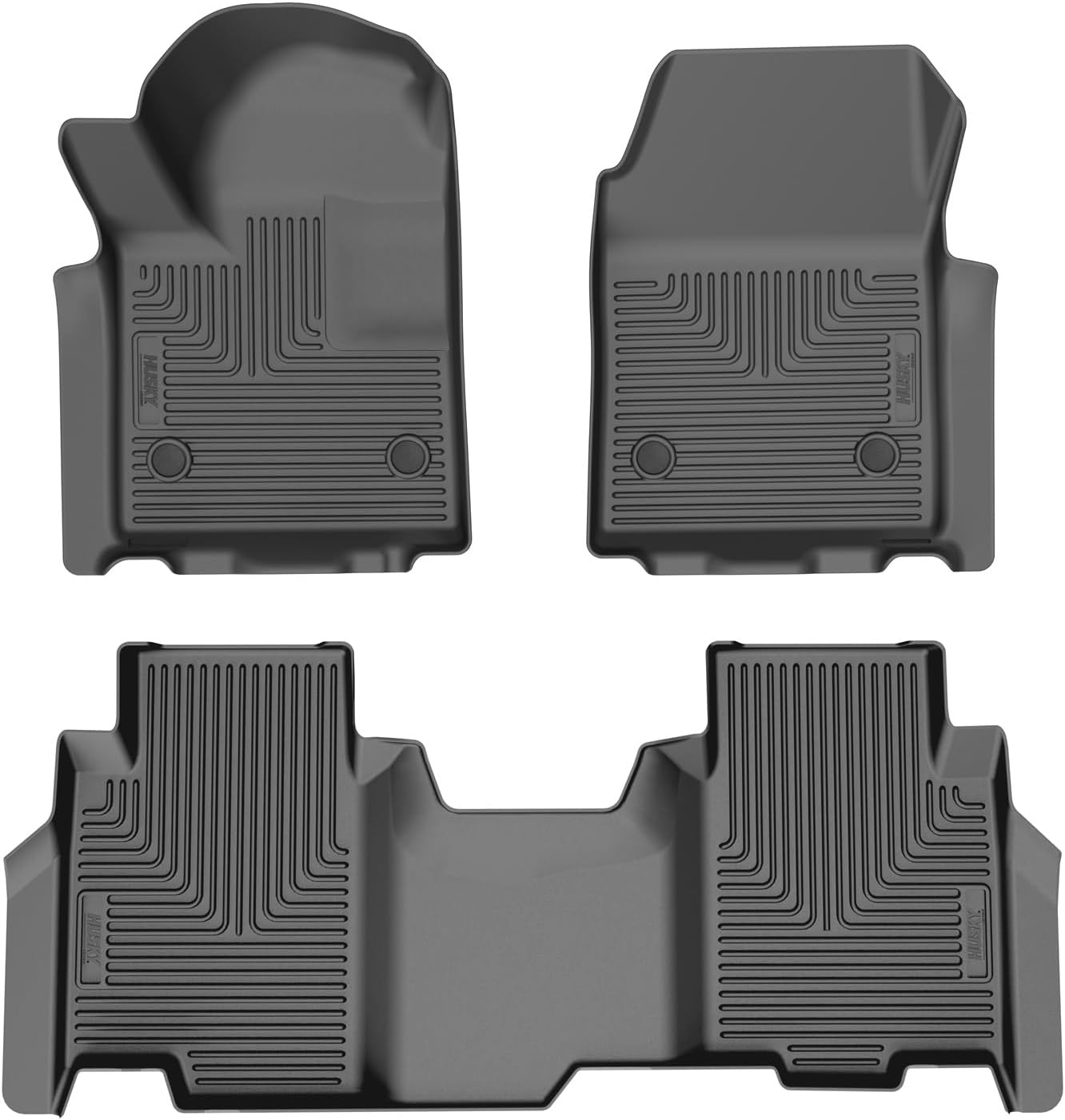 Husky Liners Weatherbeater Floor Mats | Fits 2024-2026 Chevrolet Silverado EV; 2024-2026 GMC Sierra EV | Front & 2nd Row, 3-pc Black - 96971