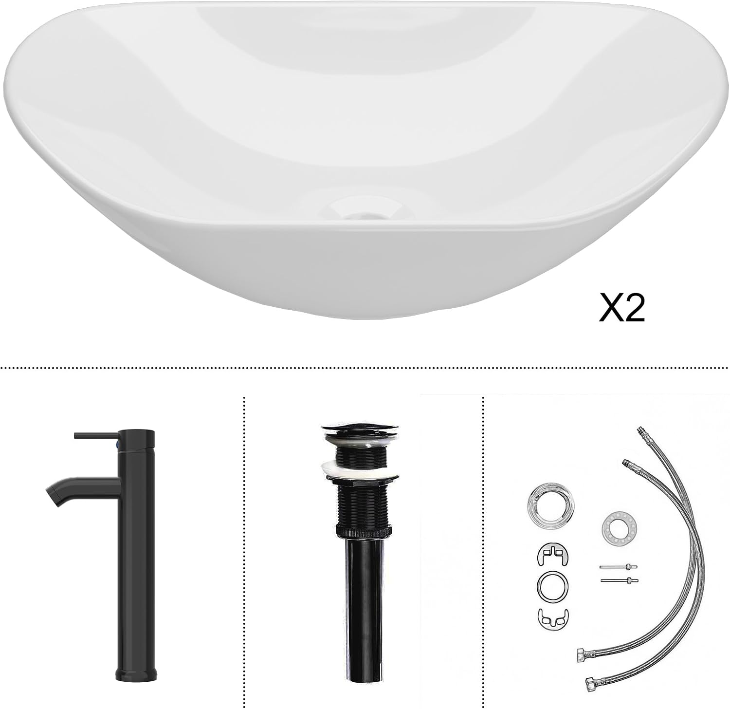 UEV 48' Bathroom Vanity with Sink Combo,Modern Freestanding Sink Cabinet with 3 Drawers,Stylish Bathroom Vanity Cabinet,Grooved Door,Metal Handles,Vessel Sink (Arch Rectangle, 48''Black)